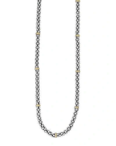 Shop Lagos Caviar-rope Necklace In Silver/gold