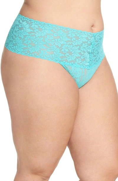 Shop Hanky Panky 'retro' Thong In Seafoam