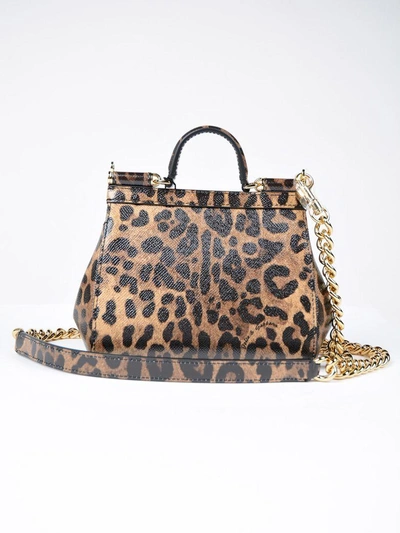 Shop Dolce & Gabbana Mini Dauphine Tote In Ha93m Leo Con Logo