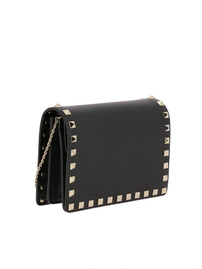 Shop Valentino Mini Bag  Rockstud Spike Mini Bag With Thin Chain Shoulder Strap In Black
