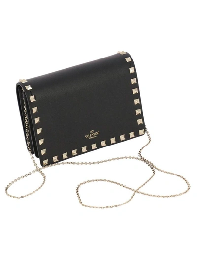 Shop Valentino Mini Bag  Rockstud Spike Mini Bag With Thin Chain Shoulder Strap In Black