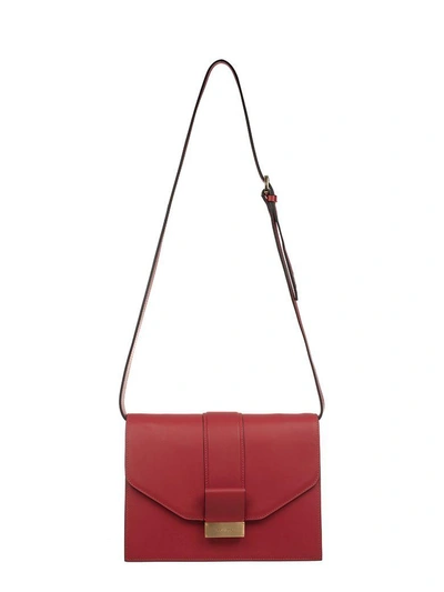 Shop Visone Red Carrie Small Leather Shoulder Bag
