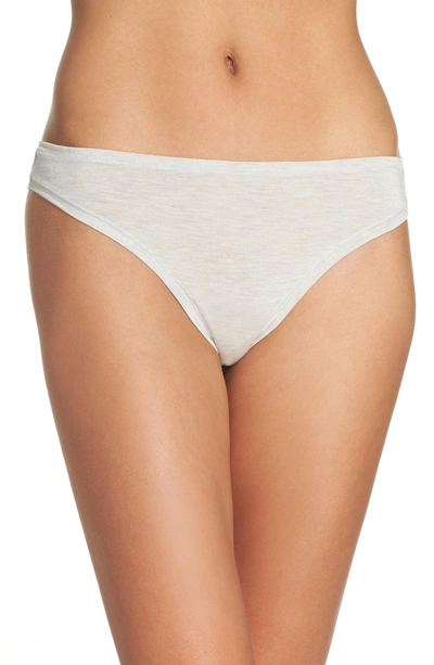 Shop Natori Bliss Essence Thong In Feather Grey