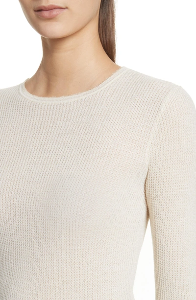 Shop Vince Waffle Knit Wool & Cashmere Top In Buttercream/ Cream