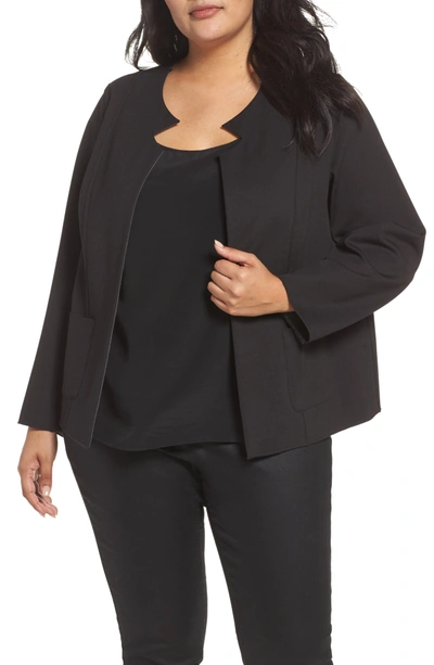 Shop Foxcroft Tilly Reversible Ponte Jacket In Charcoal