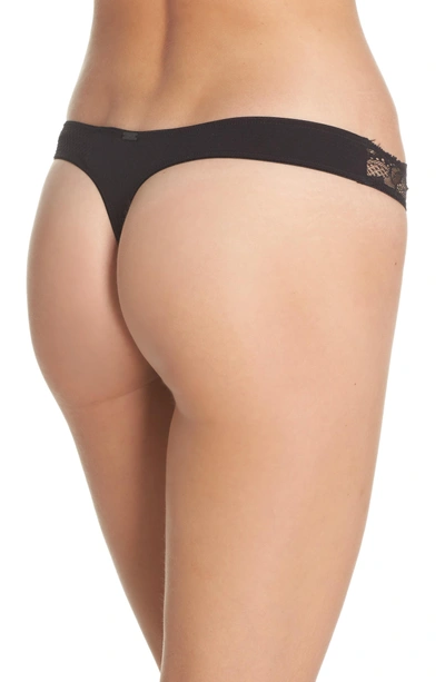 Shop Calvin Klein Black Rose Lace Thong