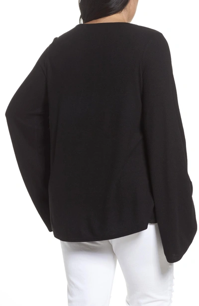 Shop Vince Camuto Drawstring Sleeve Top In Rich Black