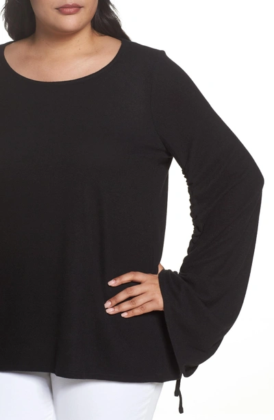 Shop Vince Camuto Drawstring Sleeve Top In Rich Black