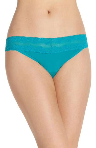 Shop Natori Bliss Perfection Thong In Turquoise