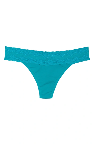 Shop Natori Bliss Perfection Thong In Turquoise