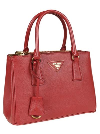 Shop Prada Galleria Tote In Fuoco