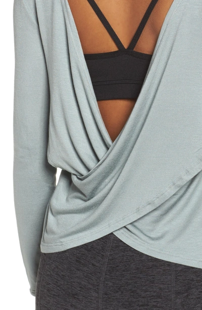 Shop Beyond Yoga Twist Of Fate Pullover In Light Sage