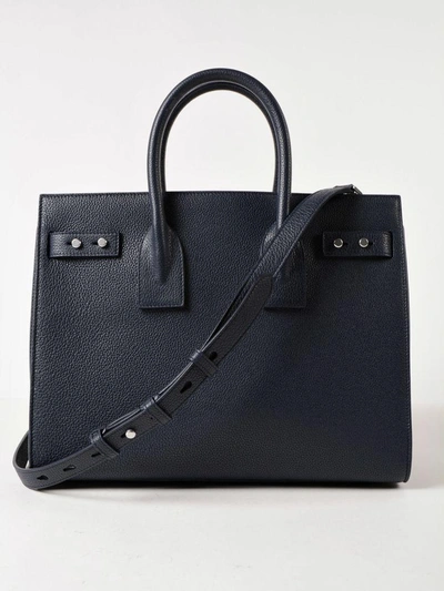 Shop Saint Laurent Small Sac Du Jour Tote In Deep Marine