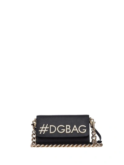 Shop Dolce & Gabbana Dg Girls Bag In Black Dauphine Calfskin In Naturale Nero