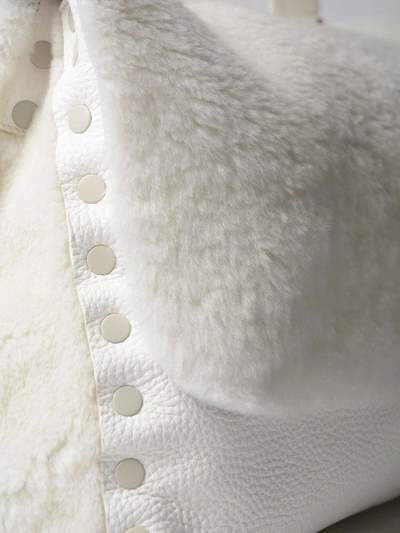 Shop Zanellato Large Fur Tote In White