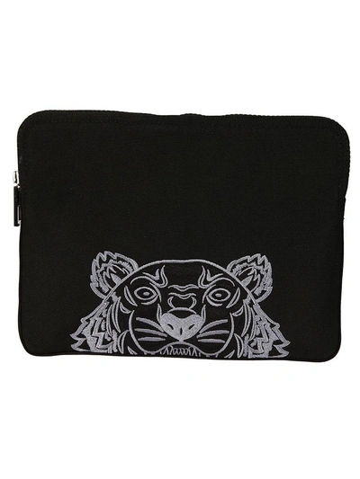 Shop Kenzo Tiger Laptop Clutch Bag In Black