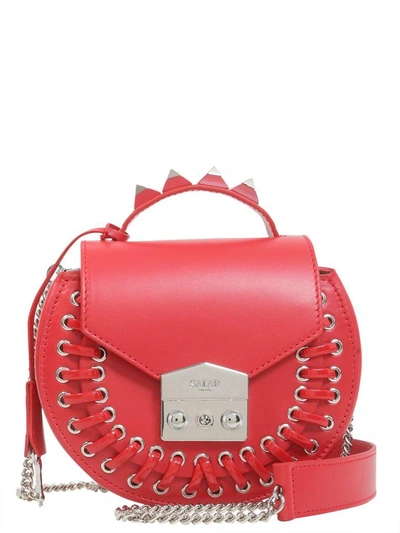 Shop Salar Claire Pocket Crossbody Bag In Rosso
