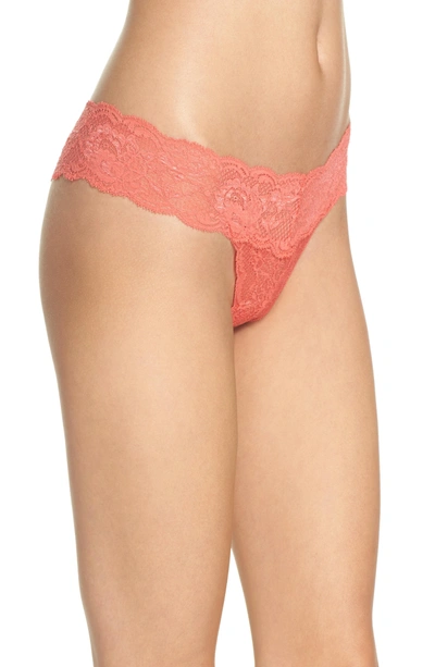 Shop Cosabella 'never Say Never Cutie' Thong In Moroccan Rose