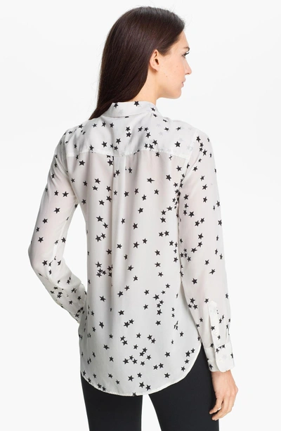 Shop Equipment 'starry Night' Silk Shirt In Bright White/ Black