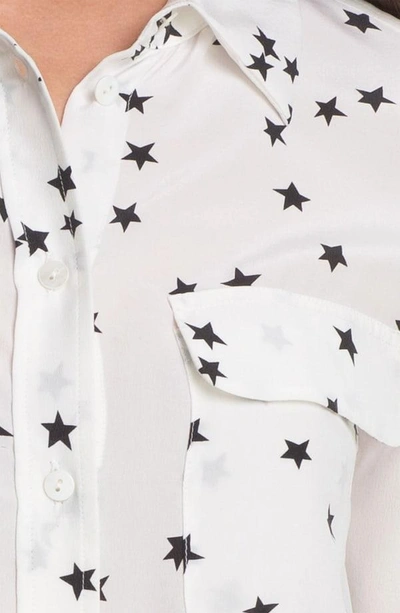 Shop Equipment 'starry Night' Silk Shirt In Bright White/ Black