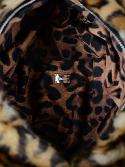 Shop Dolce & Gabbana Leopard Shaped Backpack In Multicolour