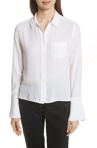 Equipment Huntley One-pocket Short Silk Shirt In Bright White | ModeSens