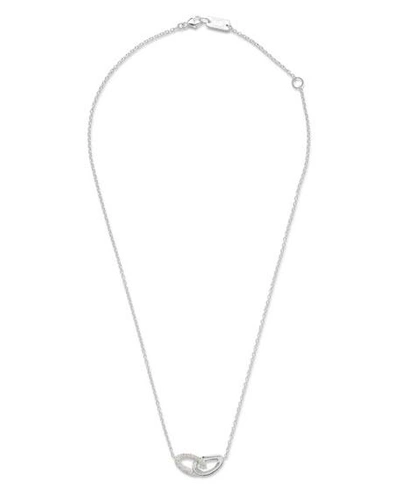 Shop Ippolita Cherish Interlocking Link Necklace With Diamonds In Silver