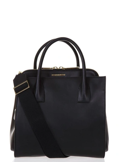 Shop Dsquared2 Leather Deana Handbag In Black