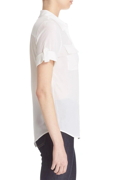 Shop Equipment Slim Signature Short Sleeve Silk Shirt In Bright White