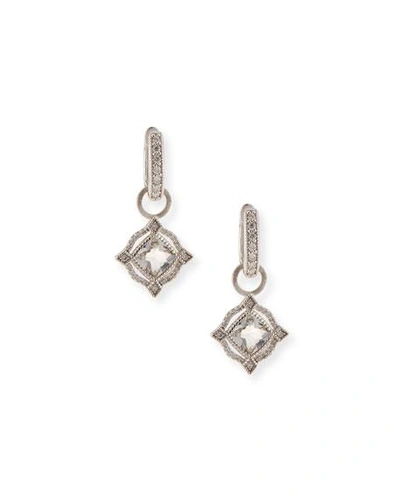 Shop Jude Frances Lisse 18k Delicate Cushion Topaz Earring Charms With Diamonds In White/gold