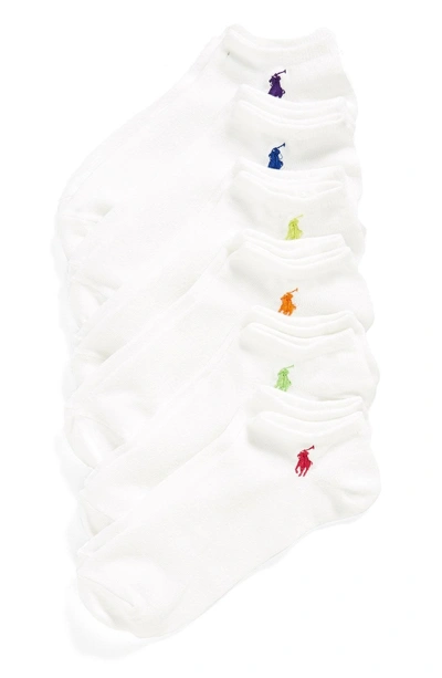 Shop Ralph Lauren 6-pack Ankle Socks In White Assorted