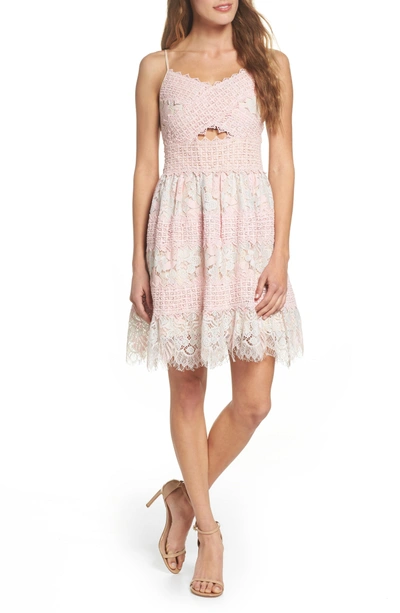 Foxiedox Tabitha Lace Minidress In Aquarose