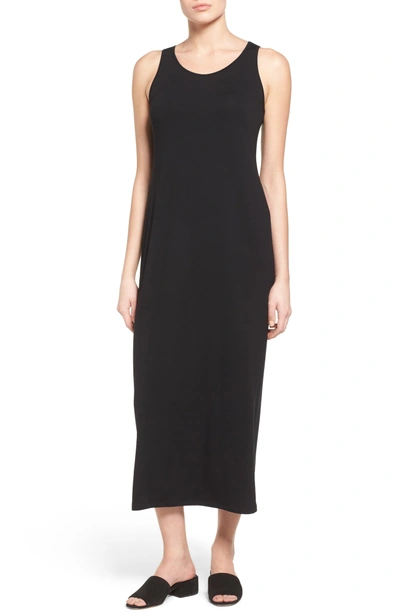 Shop Eileen Fisher Midi Tank Dress In Black