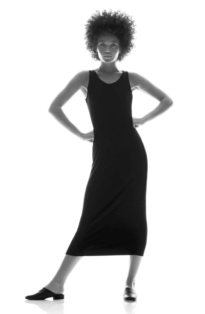 Shop Eileen Fisher Midi Tank Dress In Black
