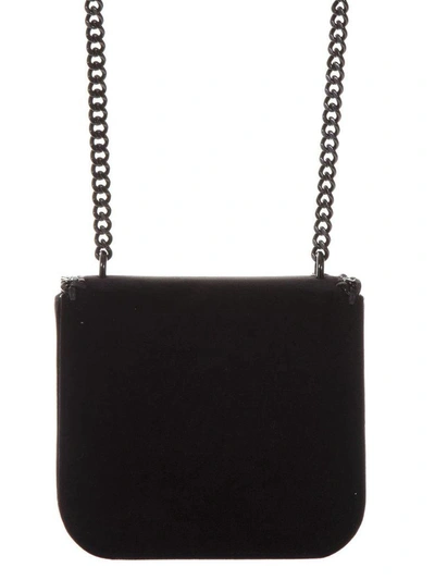 Shop Stella Mccartney Large Falebella Box Velvet Shoulder Bag In Black