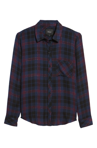 Shop Rails Hunter Plaid Shirt In Midnight/ Merlot/ Gold