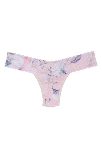 Shop Hanky Panky Print Low Rise Thong In Cherie Pink