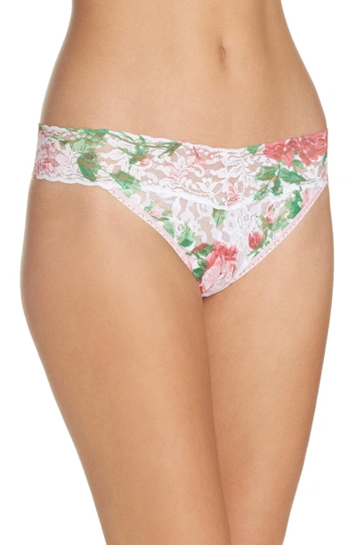 Shop Hanky Panky Print Low Rise Thong In Pink Floral