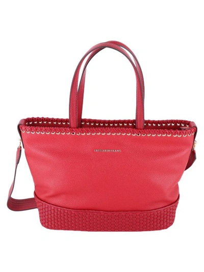 Shop Trussardi Mimosa Tote Bag In Red