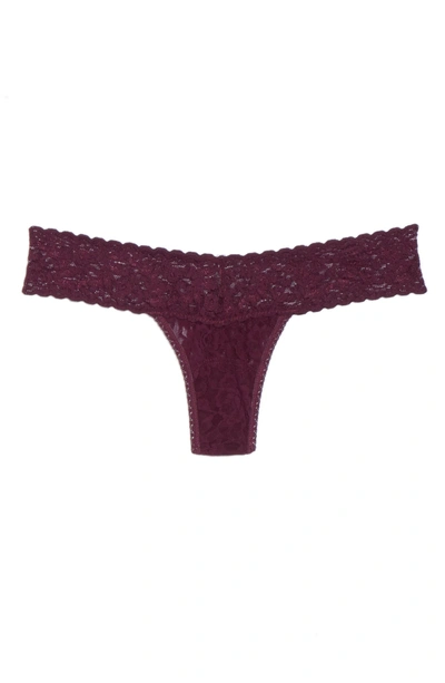 Shop Hanky Panky Signature Lace Low Rise Thong In Dark Dahlia