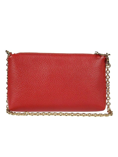 Shop Dolce & Gabbana Metal Plate Shoulder Bag In Rosso