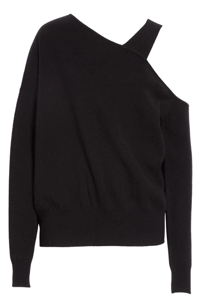Shop Elizabeth And James Hearst Cold Shoulder Merino Wool & Cashmere Sweater In Black