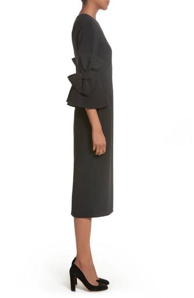 Shop Roksanda Lavete Stretch Crepe Midi Dress In Black
