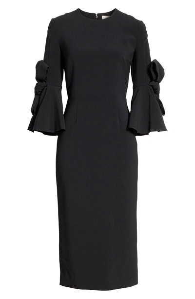 Shop Roksanda Lavete Stretch Crepe Midi Dress In Black