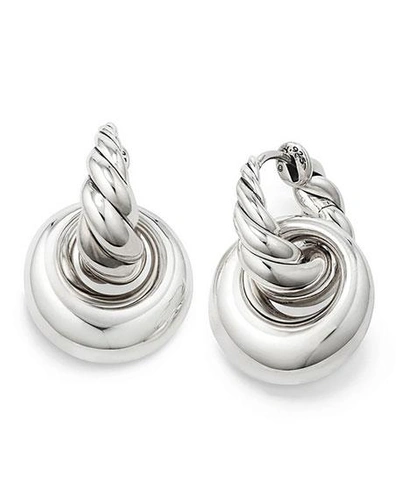 Shop David Yurman Pure Form Doorknocker Earrings In Silver