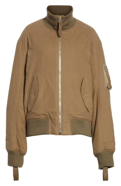 Shop Helmut Lang Re-edition High Collar Bomber Jacket In Army Green