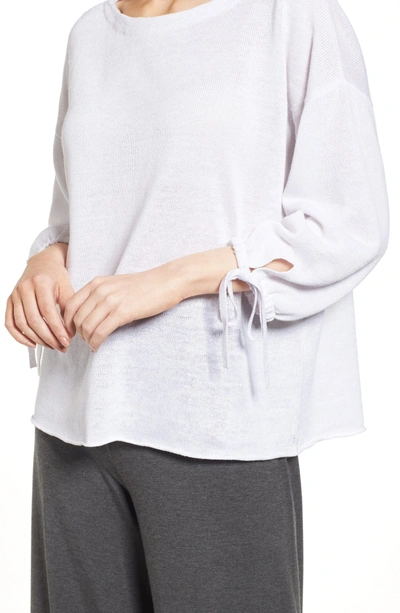 Shop Eileen Fisher Organic Linen Sweater In White