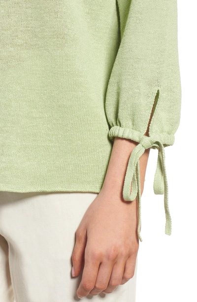 Shop Eileen Fisher Organic Linen Sweater In Aloe