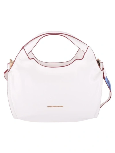 Shop Trussardi Bellflower Small Hobo Bag In White