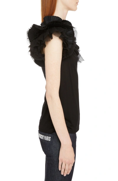 Shop Givenchy Ruffle Sleeve Jersey Top In Black